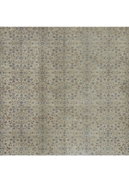 199 x 285 cm Eski El Düğümlü Anadolu Uşak Bölge Halısı, Çiçek Desenli Bej, Yaklaşık 1960'LADAN indirimleri