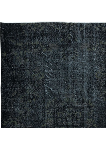 165 x 267 cm Siyah & Gri Renkli El Dokuması Halı, Yenilenmiş Modern Türk Halısı fırsatları