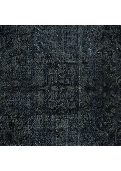 165 x 267 cm Siyah & Gri Renkli El Dokuması Halı, Yenilenmiş Modern Türk Halısı indirimleri