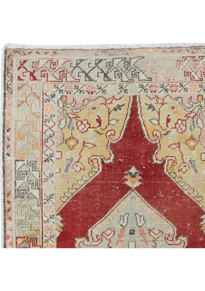 105 x 193 cm Geleneksel Eski Türk Köy Halısı, El Düğümlü Yün Halısı fırsatları