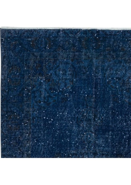 120 x 206 cm Lacivert Renkli El Dokuması Halı, Yenilenmiş Modern Lacivert Küçük Halı fırsatları