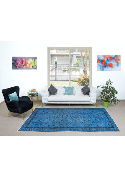 188 x 305 cm El Yapımı Türk Halısı, Mavi El Dokuması Halı, Modern Yünlü Halı fiyatları