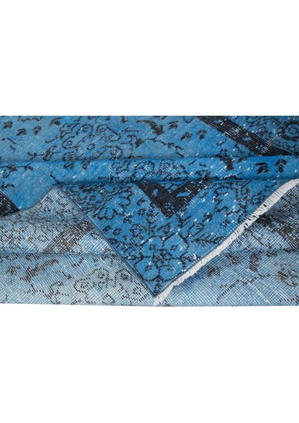 188 x 305 cm El Yapımı Türk Halısı, Mavi El Dokuması Halı, Modern Yünlü Halı modelleri