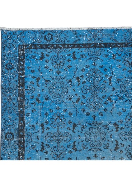 188 x 305 cm El Yapımı Türk Halısı, Mavi El Dokuması Halı, Modern Yünlü Halı fırsatları