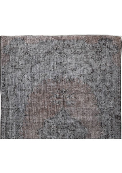 158 x 255 cm El Dokuması Yeniden Boyanmış Eski Türk Halısı, Modern Gri El Yapımı Yünlü Halı fırsatları