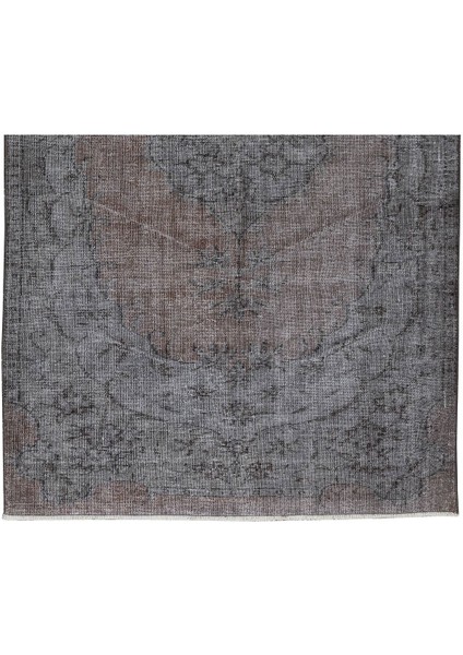 158 x 255 cm El Dokuması Yeniden Boyanmış Eski Türk Halısı, Modern Gri El Yapımı Yünlü Halı indirimleri