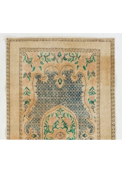 114 x 203 cm El Yapımı Eski Türk Uşak Halı, Küçük Yün ve Pamuklu Halı fiyatları