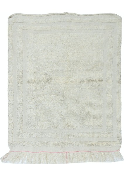 97 x 110 cm D Bej Eski Anadolu "tülü" Halısı, Doğal Yün, Minimalist Küçük Halı