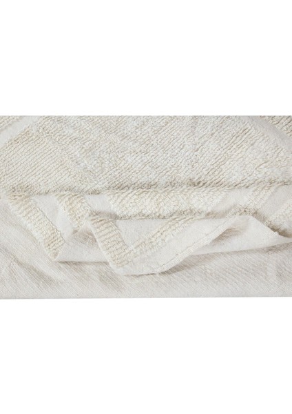 97 x 110 cm D Bej Eski Anadolu "tülü" Halısı, Doğal Yün, Minimalist Küçük Halı