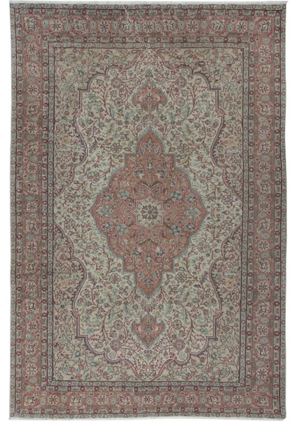 223 x 325 cm Benzersiz Eski Köy Halısı, El Yapımı Türk Madalyonlu Tasarım Halı