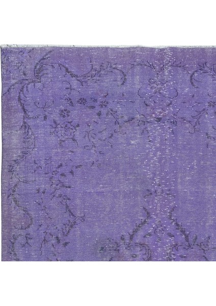 187 x 294 cm Çağdaş El Yapımı Türk Halısı, Eski El Düğümlü Halı, Mor Ofis Halısı