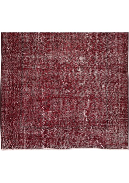 118 x 211 cm El Dokuması Yeniden Boyanmış Eski Türk Halısı, Modern Kırmızı El Yapımı Yünlü Halı indirimleri