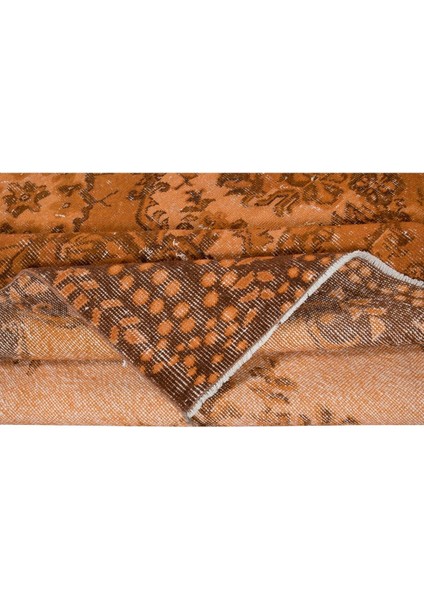 170 x 285 cm Çağdaş El Yapımı Turuncu Halı, Modern El Dokuma Yeniden Boyanmış Halı modelleri