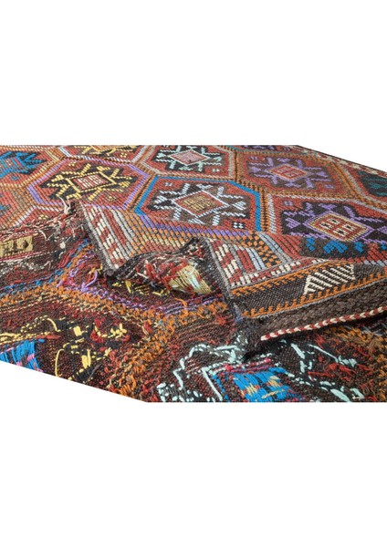 183 x 305 cm Eski Dekoratif El Dokuması Cicim Kilim. Yün modelleri