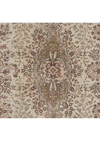 204 x 314 cm Eşsiz El Yapımı Eski Anadolu Uşak Halısı. El Dokuma Yün Halı