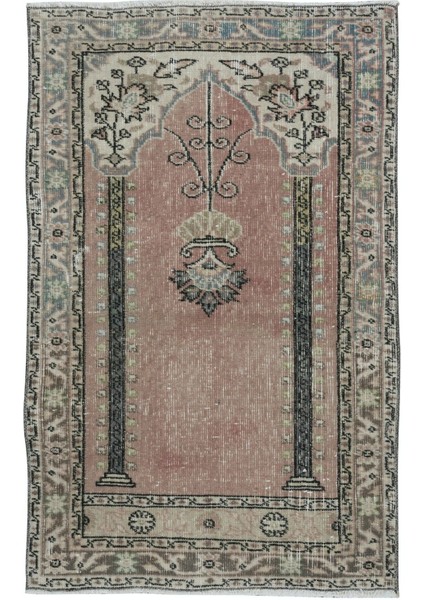 74 x 116 cm 20.yüzyıl Ortası El Yapımı Küçük Halı, Eski Paspas Halı, Dekoratif Paspas