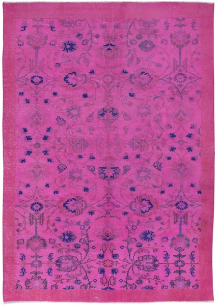 197 x 275 cm , Eski El Yapımı Türk Işi Halı, El Dokuma Pembe Halı