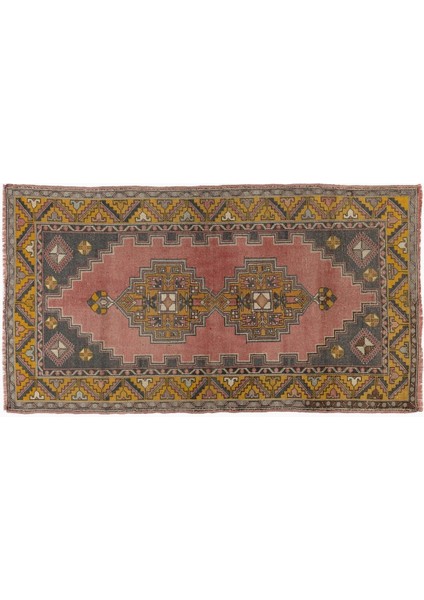 117 x 210 cm Madalyon Desenli Eski El Düğümlü Yünlü Halı modelleri
