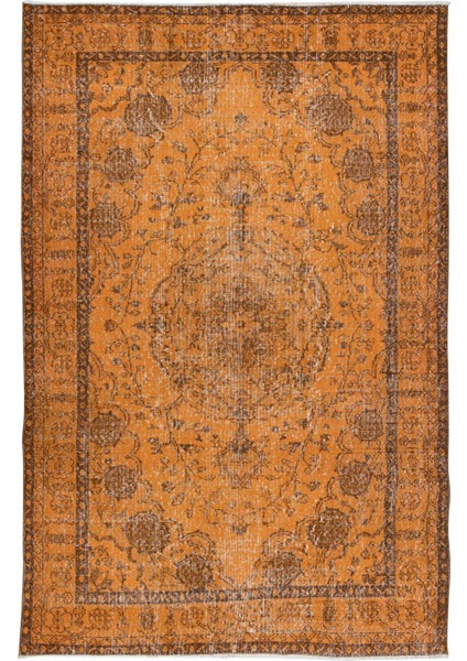 180 x 271 cm Modern Çocuk Odası Halısı, El Dokuma Turuncu Halı, El Düğümlü Alan Halısı