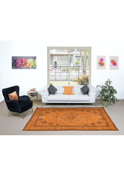 180 x 271 cm Modern Çocuk Odası Halısı, El Dokuma Turuncu Halı, El Düğümlü Alan Halısı fiyatları