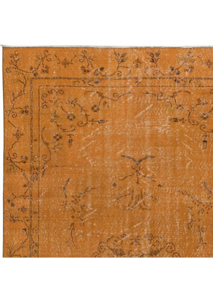 165 x 290 cm Çağdaş El Dokuması Turuncu Halı, Oturma Odası Dekoru Halı, Salon Halısı