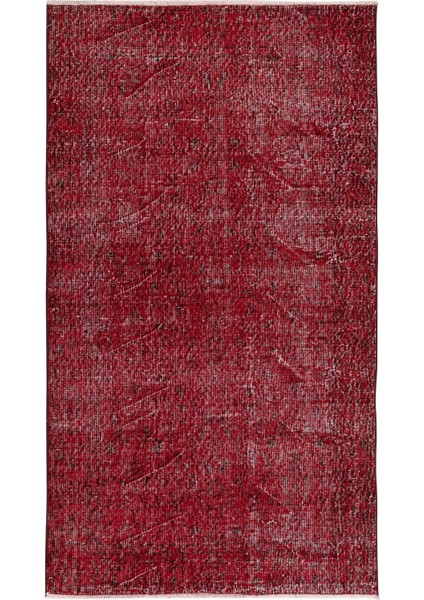 118 x 208 cm El Dokuması Yeniden Boyanmış Eski Türk Halısı, Modern Kırmızı El Yapımı Yünlü Halı fiyatları