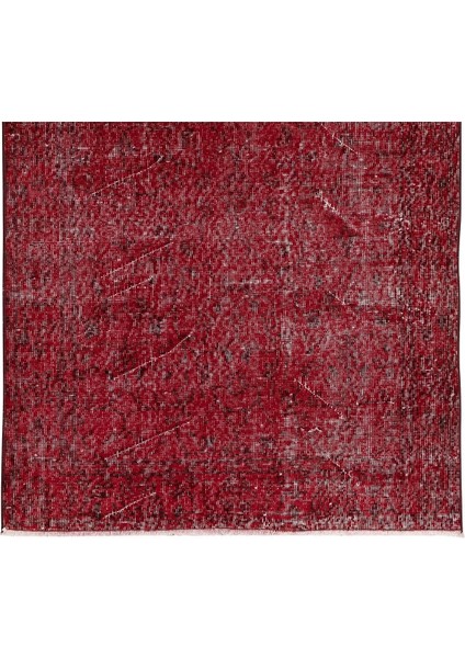 118 x 208 cm El Dokuması Yeniden Boyanmış Eski Türk Halısı, Modern Kırmızı El Yapımı Yünlü Halı indirimleri