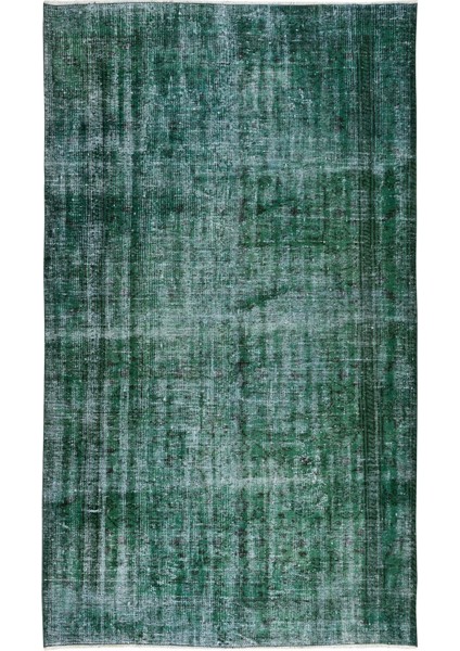 180 x 275 cm El Dokuması Yeniden Boyanmış Eski Türk Halısı, Modern Yeşil El Yapımı Yünlü Halı fiyatları
