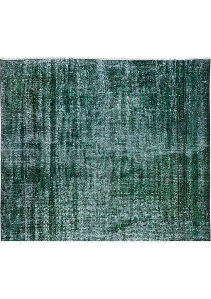 180 x 275 cm El Dokuması Yeniden Boyanmış Eski Türk Halısı, Modern Yeşil El Yapımı Yünlü Halı fırsatları