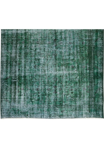 180 x 275 cm El Dokuması Yeniden Boyanmış Eski Türk Halısı, Modern Yeşil El Yapımı Yünlü Halı indirimleri