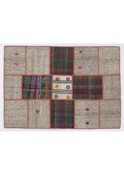 135 x 190 cm El Yapımı Eski Patchwork Kilim Rug, Diğer Ölçüleri Mevcut fırsatları