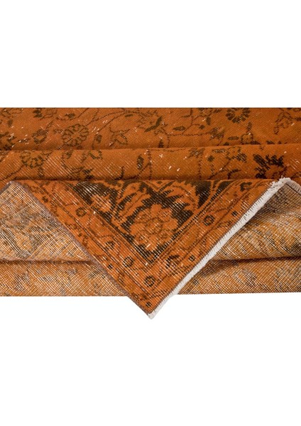 176 x 283 cm Modern El Yapımı Halı, El Dokuma Halı, Turuncu Tonlarda Yenilenmiş Halı modelleri