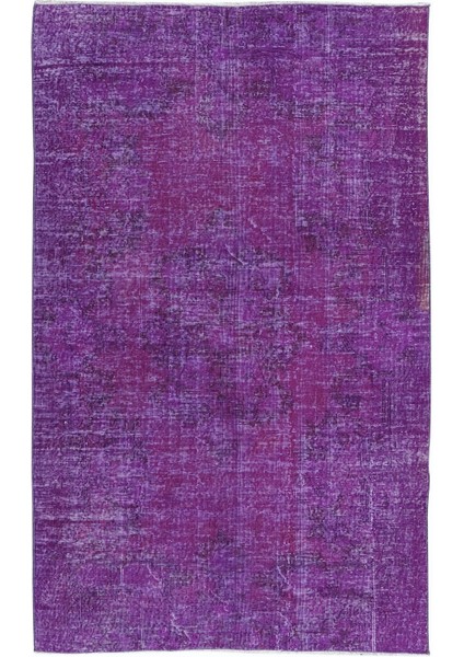 152 x 243 cm Mor Anadolu Halısı, Yenilenmiş El Yapımı Türk Halısı, Yün ve Pamuklu Halı