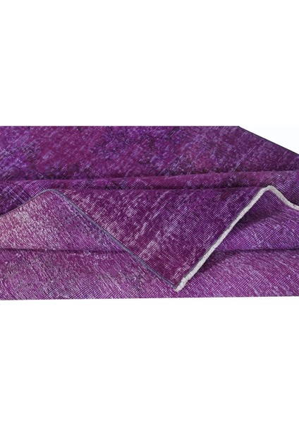 152 x 243 cm Mor Anadolu Halısı, Yenilenmiş El Yapımı Türk Halısı, Yün ve Pamuklu Halı