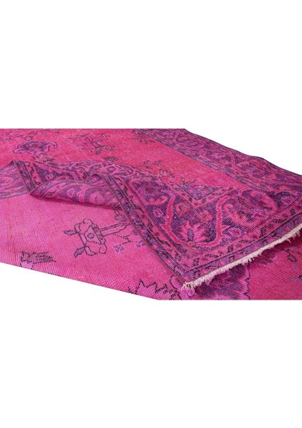 183 x 297 cm Pembe Renkli Yünlü Halı Modern El Dokuması Yeniden Boyanmış Eski Anadolu Halısı modelleri