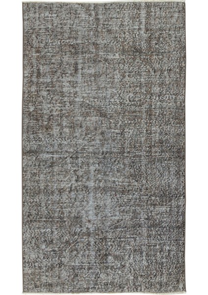 110 x 198 cm El Dokuması Yeniden Boyanmış Eski Türk Halısı, Modern Gri El Yapımı Yünlü Halı fiyatları
