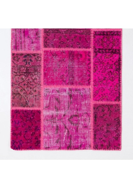 90 x 300 cm Pembe Renkli El Dokuması Patchwork Yolluk fırsatları