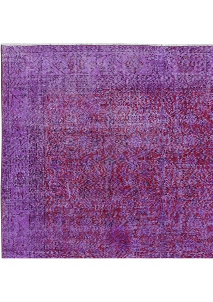 194 x 320 cm Ev Dekoru Mor Halı, El Dokuması Eski Halı, Yenilenmiş Türk Halısı fırsatları