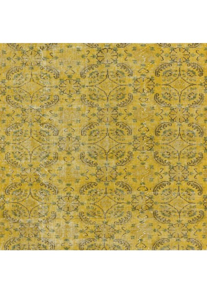 161 x 258 cm Sarı Halı, Yenilenmiş Türk Halısı, Modern El Dokuması Halı indirimleri