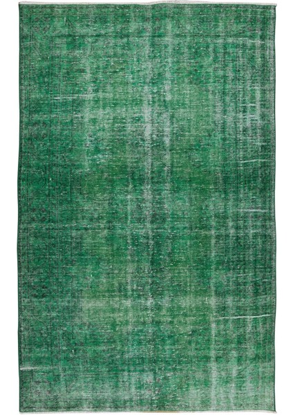 170 x 273 cm El Dokuması Yeniden Boyanmış Eski Türk Halısı, Modern Yeşil El Yapımı Yünlü Halı fiyatları