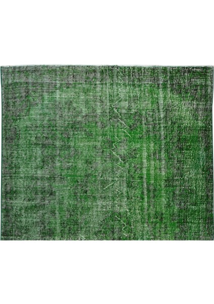 180 x 293 cm El Dokuması Yeniden Boyanmış Eski Türk Halısı, Modern Yeşil El Yapımı Yünlü Halı fırsatları