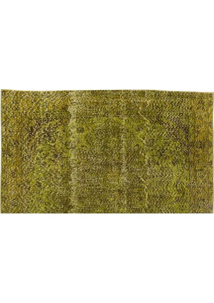 (160 x 280 cm ) Yeşil Tonlarda El Dokuması Halı, Modern ve Sade Isparta Halısı