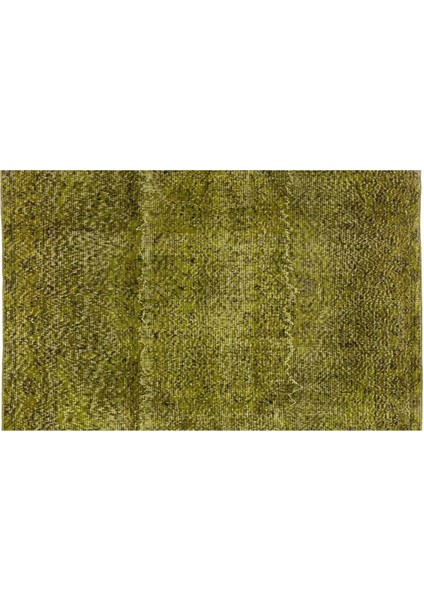 (160 x 280 cm ) Yeşil Tonlarda El Dokuması Halı, Modern ve Sade Isparta Halısı