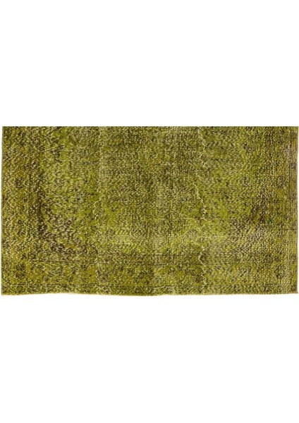 (160 x 280 cm ) Yeşil Tonlarda El Dokuması Halı, Modern ve Sade Isparta Halısı