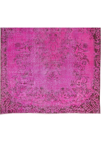 170 x 297 cm El Dokuması Yeniden Boyanmış Eski Türk Halısı, Çağdaş Pembe El Yapımı Yünlü Halı indirimleri