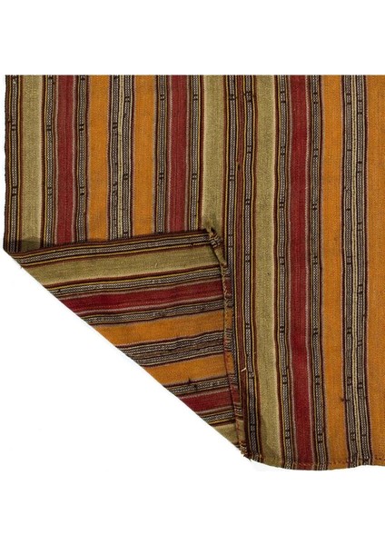 184 x 217 cm Eski Türk Kilimi, Çizgi Desenli Düz Dokuma Kilim fırsatları