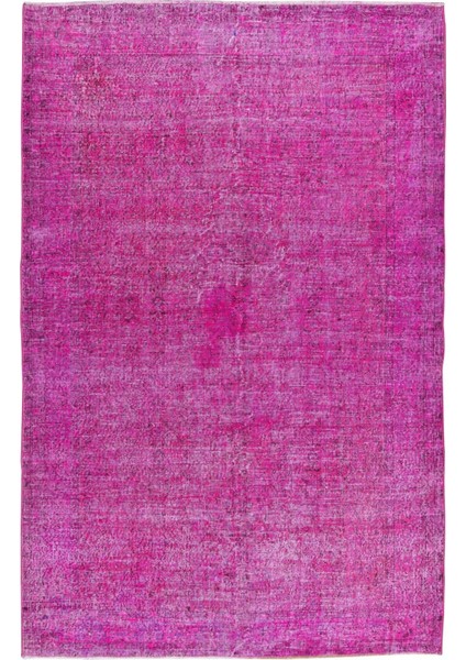 203 x 316 cm Pembe Renkli Yünlü Halı, Modern El Dokuması Yeniden Boyanmış Eski Türk Halısı fiyatları