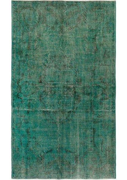 (171 x 276 cm ) Yeşil Tonlarda El Dokuması Halı, Modern Isparta Anadolu Halısı