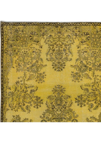 155 x 271 cm Sarı Halı, Yenilenmiş Türk Halısı, Modern El Dokuması Halı fırsatları