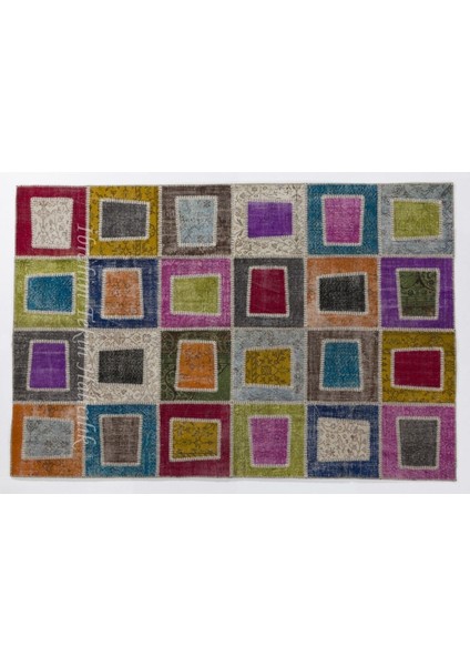 204 x 305 cm Modern El Dokuması Çok Renkli Otantik Tarzda Patchwork Halı indirimleri